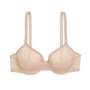CUUP Underwire Demi Spacer Tshirt Bra Nude Tan Mesh